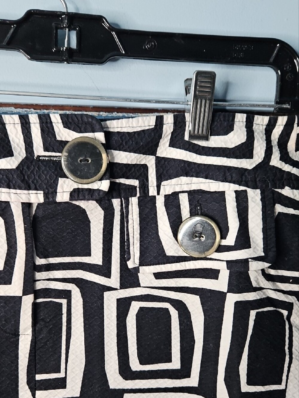 Donna Degnan Black & White Geometric Mini Skirt Size 8 - Picture 3 of 9